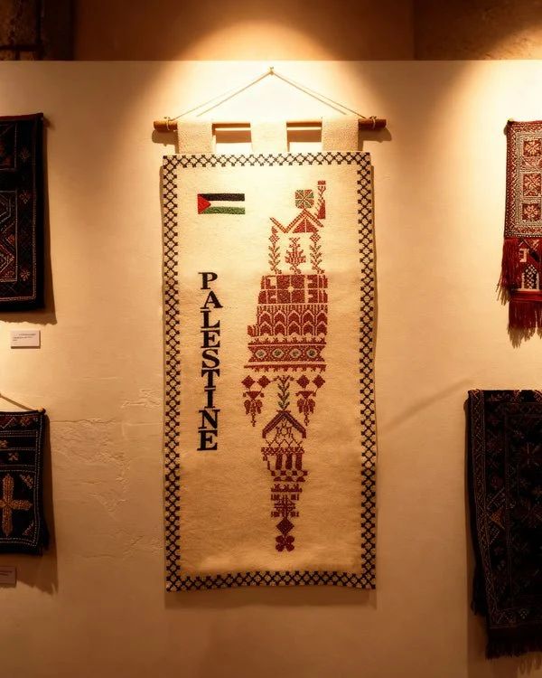 لوحة تطريز فلسطيني – علم فلسطين 3