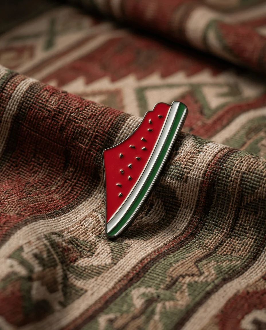 ملصق خريطة فلسطين البطيخة – ملصق جوال معدني ثلاثي الأبعاد 3