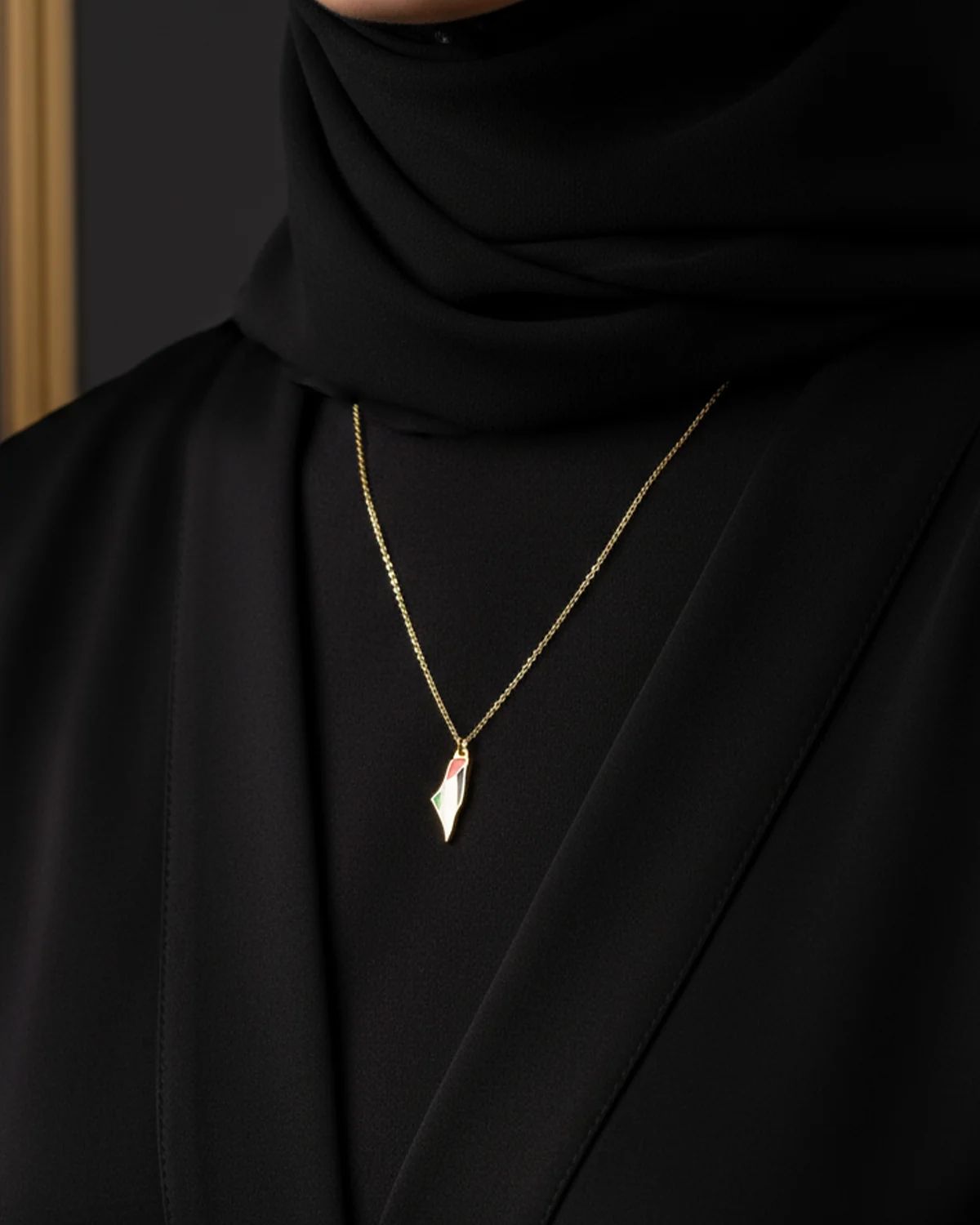قلادة علم خريطة فلسطين – سلسلة صفراء 4