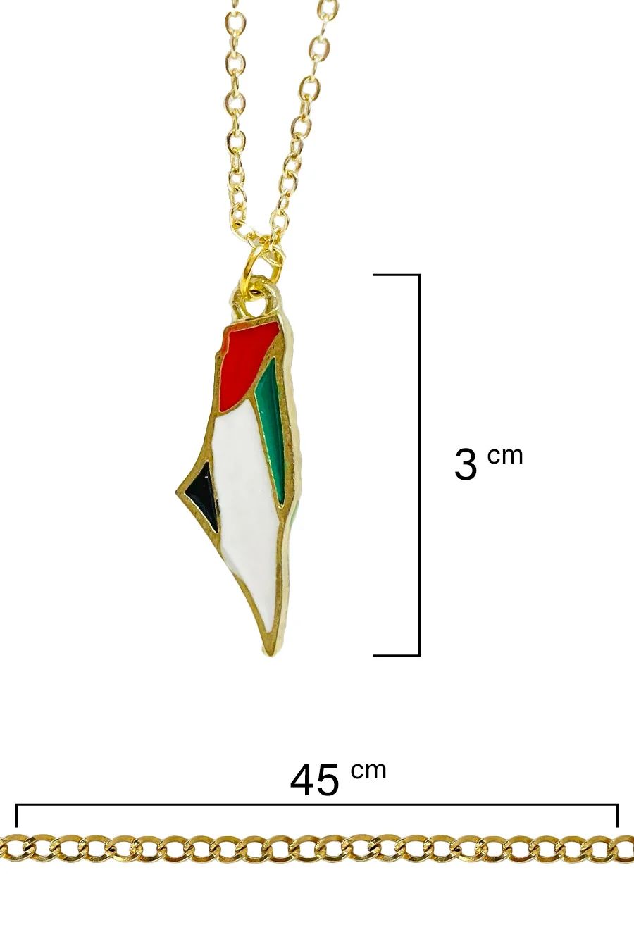 قلادة علم خريطة فلسطين – سلسلة صفراء 5