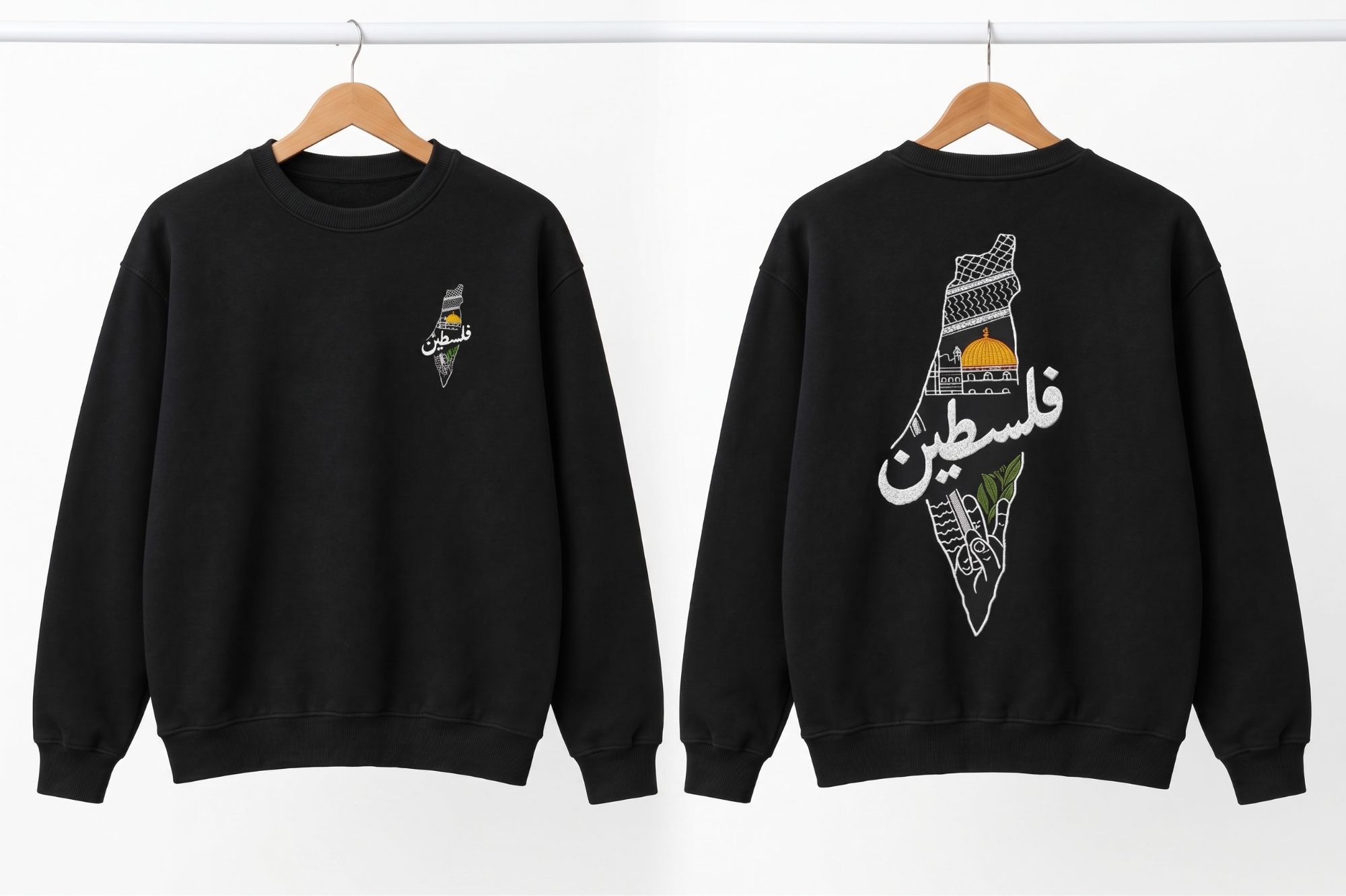 سويت شيرت "خارطة فلسطين" – بتصميم تراثي مميز