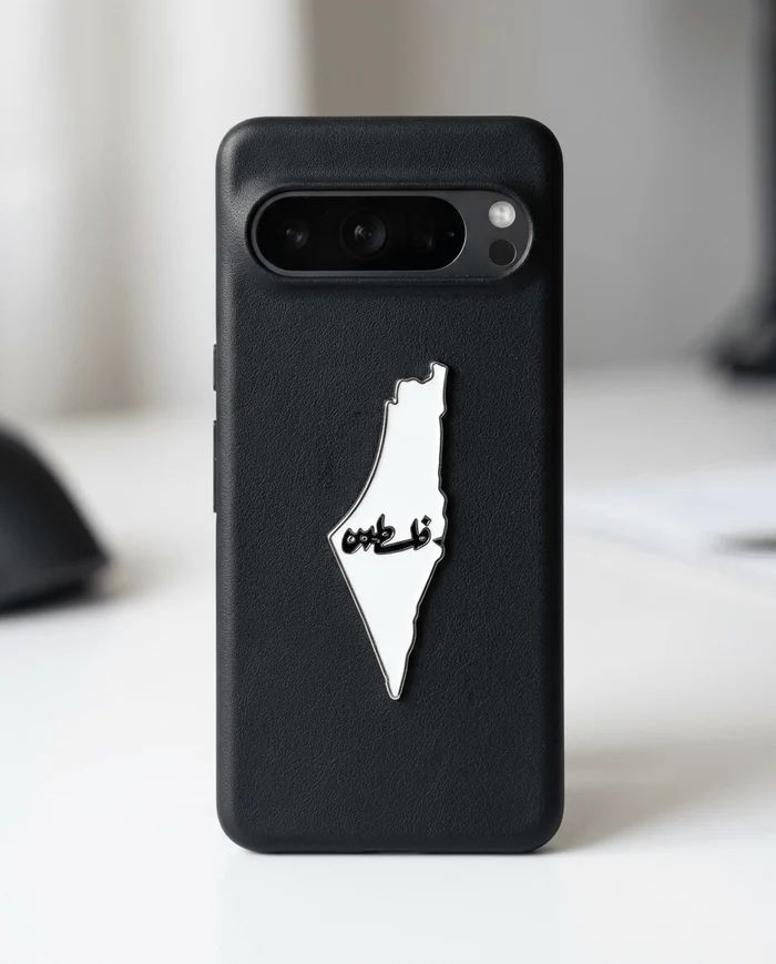 خريطة فلسطين البيضاء – ملصق جوال معدني ثلاثي الأبعاد 3